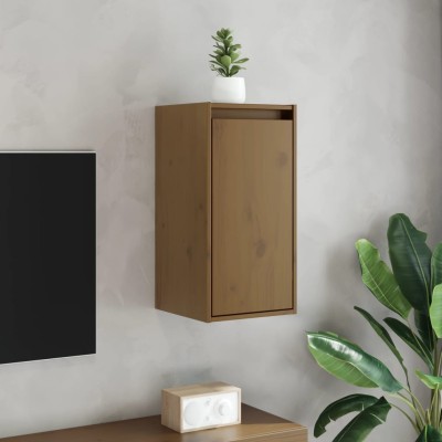 Armario de pared 2 uds madera de pino marrón miel 30x30x60 cm