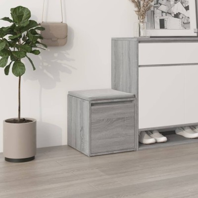 Cajón taburete madera contrachapada gris Sonoma 40,5x40x40 cm