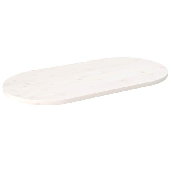 Tablero de mesa ovalado madera maciza pino blanco 110x55x2,5 cm