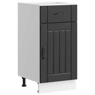 Mueble bajo de cocina Lucca madera ingeniería negra