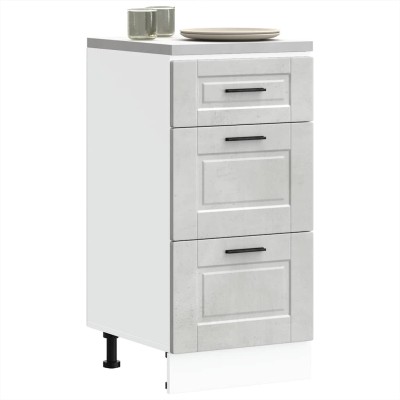 Mueble bajo de cocina porto gris cemento madera reconstituida