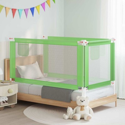 vidaXL Barandilla de seguridad cama de niño verde tela 160x25 cm
