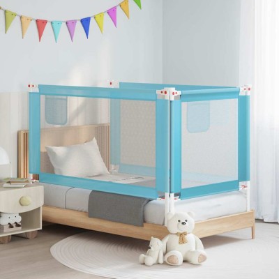 vidaXL Barandilla de seguridad cama de niño azul tela 150x25 cm