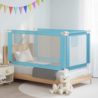 vidaXL Barandilla de seguridad cama de niño azul tela 160x25 cm