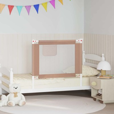 vidaXL Barandilla de seguridad cama de niño tela gris taupe 90x25 cm
