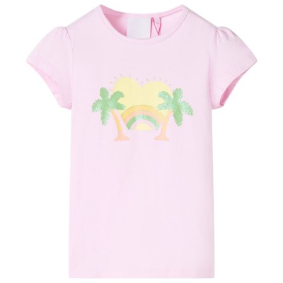 vidaXL Camiseta infantil rosa claro 128