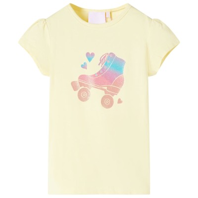 vidaXL Camiseta infantil amarillo suave 92