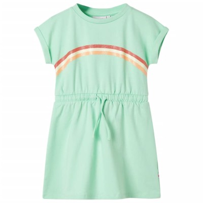 vidaXL Vestido infantil con cordón verde chillón 128