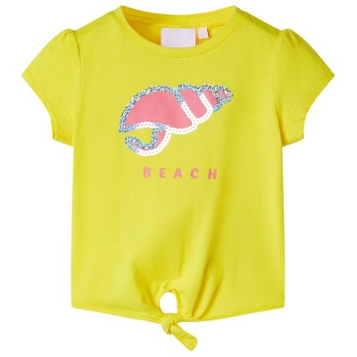 vidaXL Camiseta infantil amarillo 128