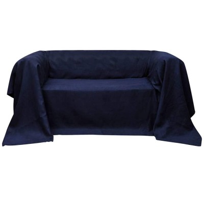 vidaXL Funda color azúl marino para sofá de micro-gamuza, 140 x 210 cm