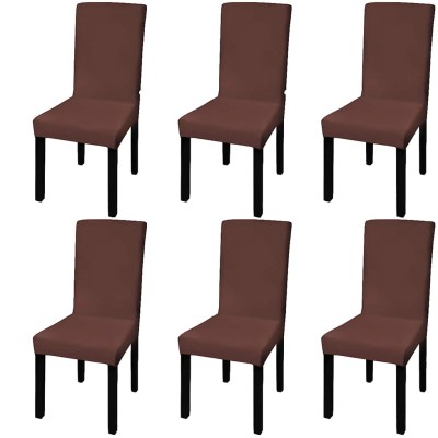 vidaXL Funda para silla elástica recta 6 unidades marrón