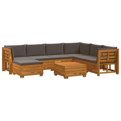 8 uds. Conjunto de sofás de exterior Madera de Acacia S | TanderMuebles