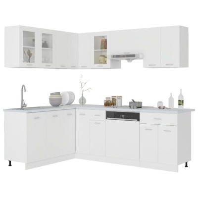 Conjunto de armarios de cocina Lyon de 11 piezas blanca | TanderMuebles