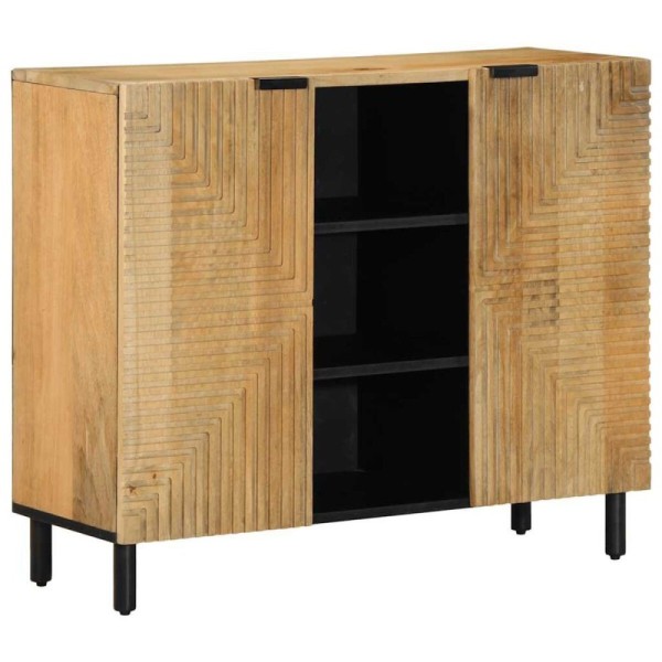 Aparador marrón 90x33x75 cm madera maciza mango | TanderMuebles