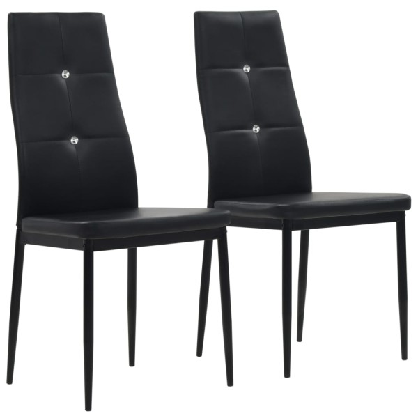 Sillas de comedor 2 unidades cuero sintético negro