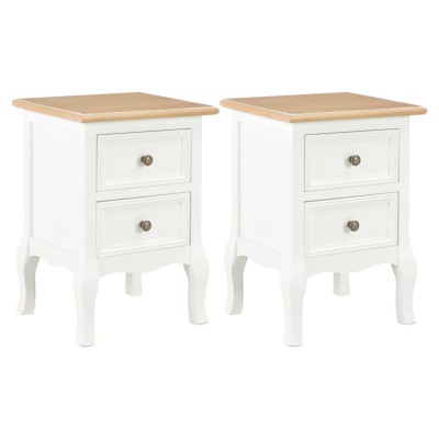Mesitas de noche 2 unidades MDF blanco 35x30x49 cm