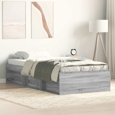 Estructura de cama gris Sonoma 90x200 cm