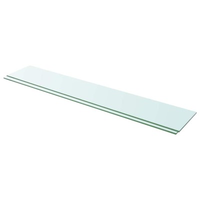 Estantes 2 unidades panel de vidrio transparente 110x20 cm