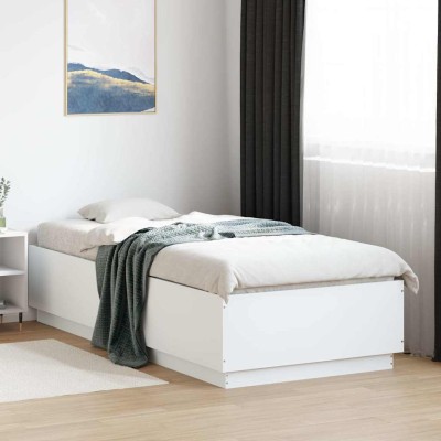 Estructura de cama madera de ingeniería blanca 100x200 cm