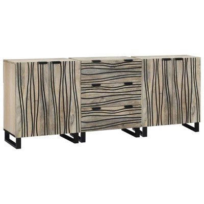 Juego de muebles de baño 3 pcs Blanco 180 x 33 x 75 cm