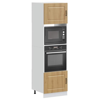 Armarios para horno (2 unidades) "Kalmar" de roble artesanal de madera de ingeniería