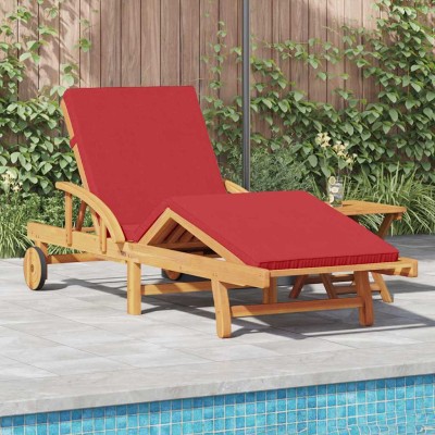 Tumbona 2 pcs Rojo 40 x 40 x 40cm Madera maciza de Acacia