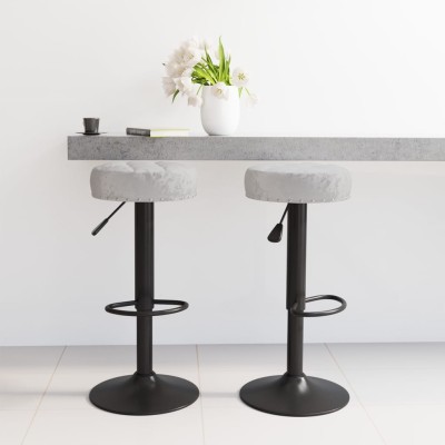 Taburetes de cocina 2 unidades terciopelo gris