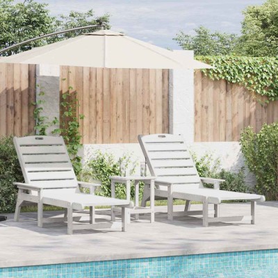 Muebles de lounge para jardín 2 pcs Blanco 53 x 195.5 x 30cm