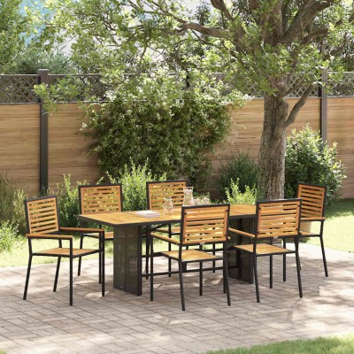 Conjunto de Comedor de Jardín 5 pcs Negro 190 x 80 x 75 cm