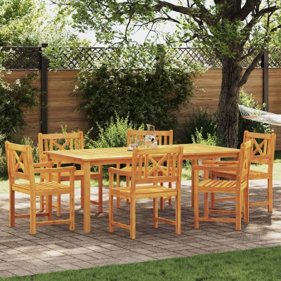 Conjunto de Comedor de Jardín 7 pcs Marrón