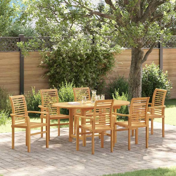 Conjunto de Comedor de Jardín 7 pcs Marrón