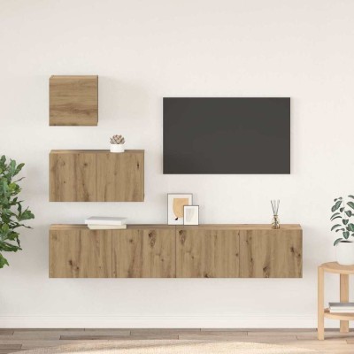 Conjunto de mueble de TV 4 pcs Roble artisan 80 x 30 x 30 cm