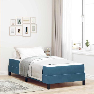 Cama box spring con colchón Azul Oscuro 90 x 200 cm Terciopelo