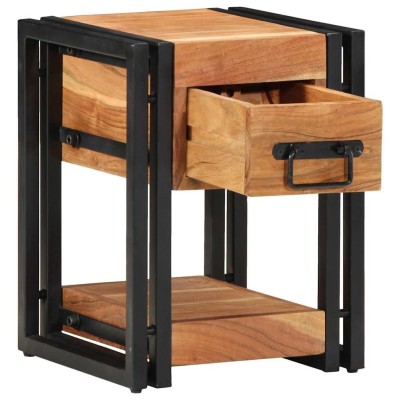 Armario de Noche Marrón 30 x 30 x 40 cm madera maciza de acacia