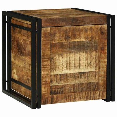 Caja de Almacenamiento 50 x 50 x 50 cm Madera de mango rugosa