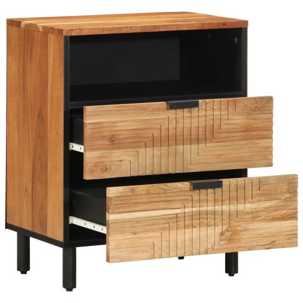 Armario de Noche Marrón 50 x 33 x 62 cm madera maciza de acacia