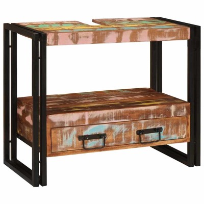 Mueble para lavabo de baño Madera maciza recuperada y hierro