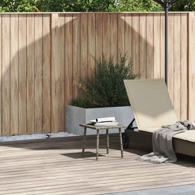 Mesa centro jardín rectangular gris 40x40x37cm ratán sintético