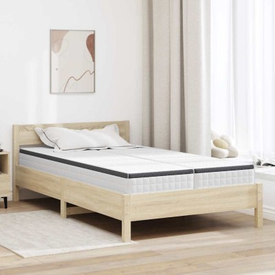 Colchón 2 pcs Blanco y gris 60 x 200 cm Resorte Bonell