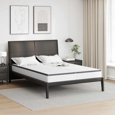 Colchón 2 pcs Blanco y gris 80 x 200 cm Resorte Bonell