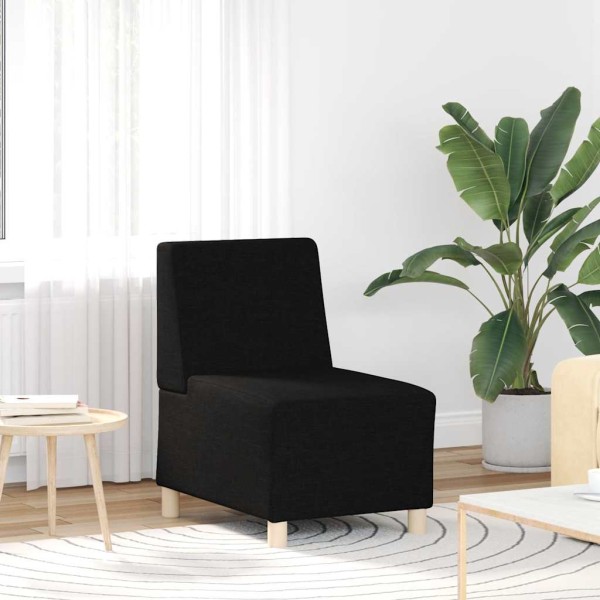 Sillón sin brazos de tela negro 55 cm